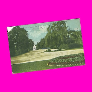 Missouri Vintage 1910 Postkarte Detroit Roadway Belle Isle Park Garten Garten Gazebo Landschaftsansicht Geteilte Ära Poststempel