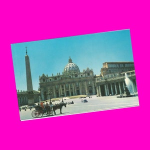 Italie Rome Roma Basilique Saint-Pierre Église catholique Pan American Airline Promo Europe Carte postale vintage non utilisée