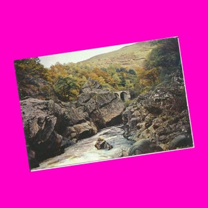 Schottland Soldat's Leap Killiecrankie Perthshire River Garry Hand Tint Photochrome Vereinigtes Königreich Vintage Postkarte UK Postal Unbenutzt
