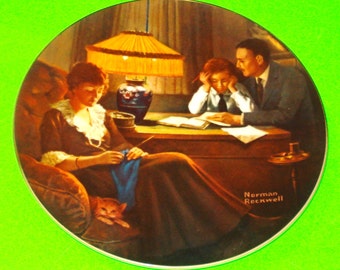 Vintage 1980s Norman Rockwell Room That Light Made Campaign Series Number Three Mint Condition Decorative Plate