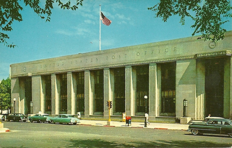 Vintage 1950s Postcard Decatur Illinois USPS Post Office Snail Etsy