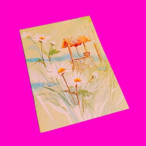 Vintage jaren 1970 bruiloft verjaardag kaart cadeau retro romantische bloemen wensen goed geïllustreerde kitscherige stationaire wenskaart - meer stijlen