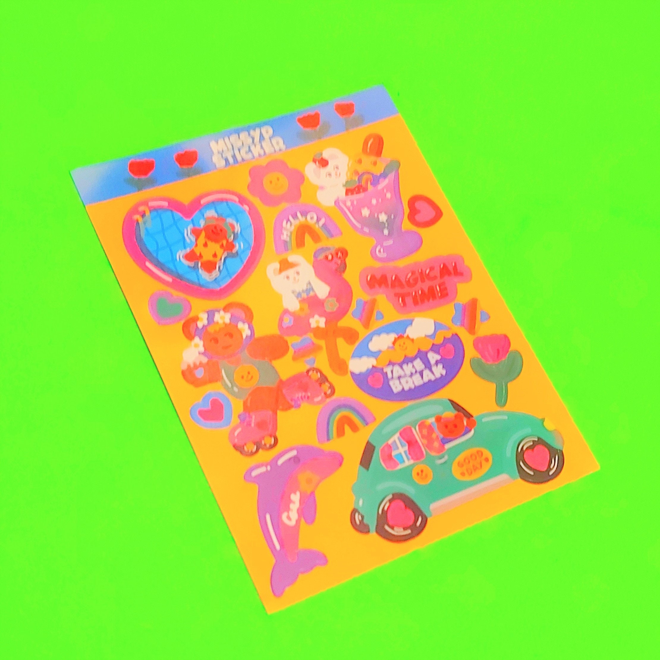 Ribbon Korean Deco Stickers, Aesthetic Kpop Confetti Stickers
