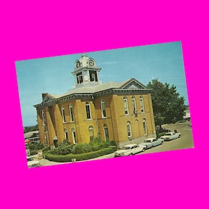Carte postale vintage des années 1950 du Missouri, bâtiment du palais de justice du comté de Bloomfield Stoddard, Architecture historique, époque photochrome non utilisé