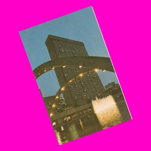 Ontario Toronto Four Seasons Sheraton Hotel voyage moderne Canada Queen Street West vintage des années 1970 carte postale photochrome non utilisée