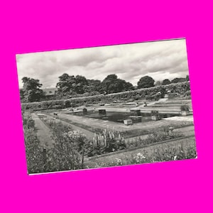 London Museum UK Royaume-Uni Kensington Palace Sunken Garden RPPC photographie carte postale vintage des années 1950 postalement inutilisée