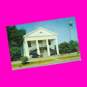Carte postale vintage des années 1950 de Caroline du Sud, bâtiment historique du palais de justice du comté de Winnsboro Fairfield États-Unis époque photochrome non utilisé