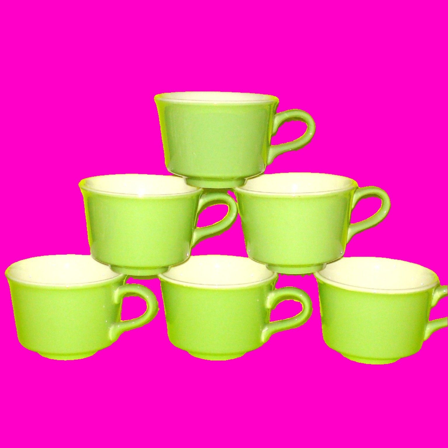 Vintage Apple Green Coffee Cups Retro Kitschy Kitchen Vintage Apple Green Coffee Cups Retro Kitschy Kitchen