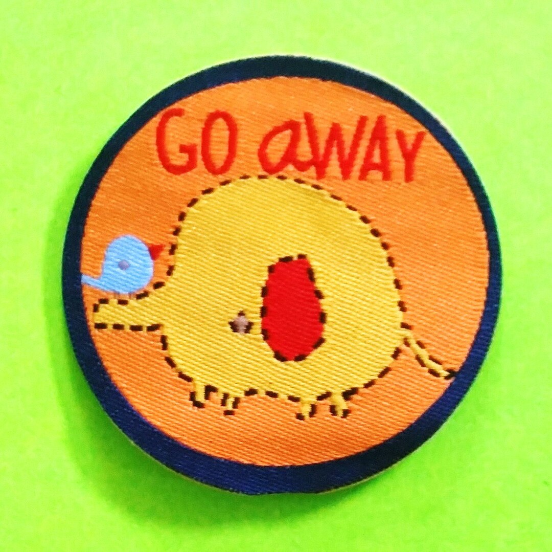 Go Away Sweet Elephant and Bird Buddy Get Lost Orange Retro Etsy