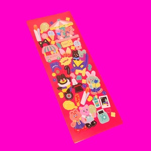 Xinqxin Marque Coréenne Déco Scrapbooking Journal Agenda Mignon Vie Animale Ours Dessin Animé Gym Théâtre Nourriture Autocollant Feuille Ensemble - Plus de styles