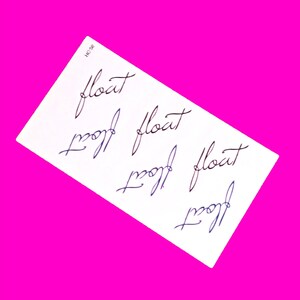 Float Classic Contemporary Words Romantic Hope Inspiring Cursive Text Repeat Mix Sheet Black Temporary Tattoo