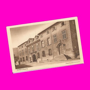 França Gorze Moselle Campo de Futebol Hospital Vista Aérea Arte Religiosa Marco Histórico Impressão Vintage Cartão Postal Conjunto de 6 Não Utilizado