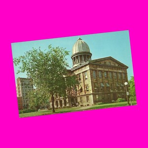 Carte postale de l'Illinois vintage des années 1950 Springfield State Sangamon County Courthouse Building Architecture historique ère Photochrome non utilisé