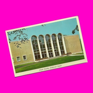 Carte postale vintage des années 1960 de l'Ohio, bâtiment du planétarium du musée du centre historique du comté de Stark du canton des États-Unis époque photochrome non utilisé
