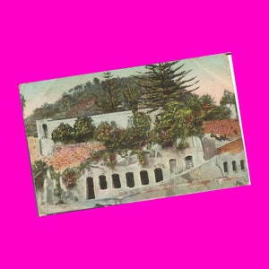 Spagna Vista de la Calzada Tafira Las Palmas Grand Canaria Litografia divisa sul retro da collezione degli anni '10 Cartolina vintage inutilizzata