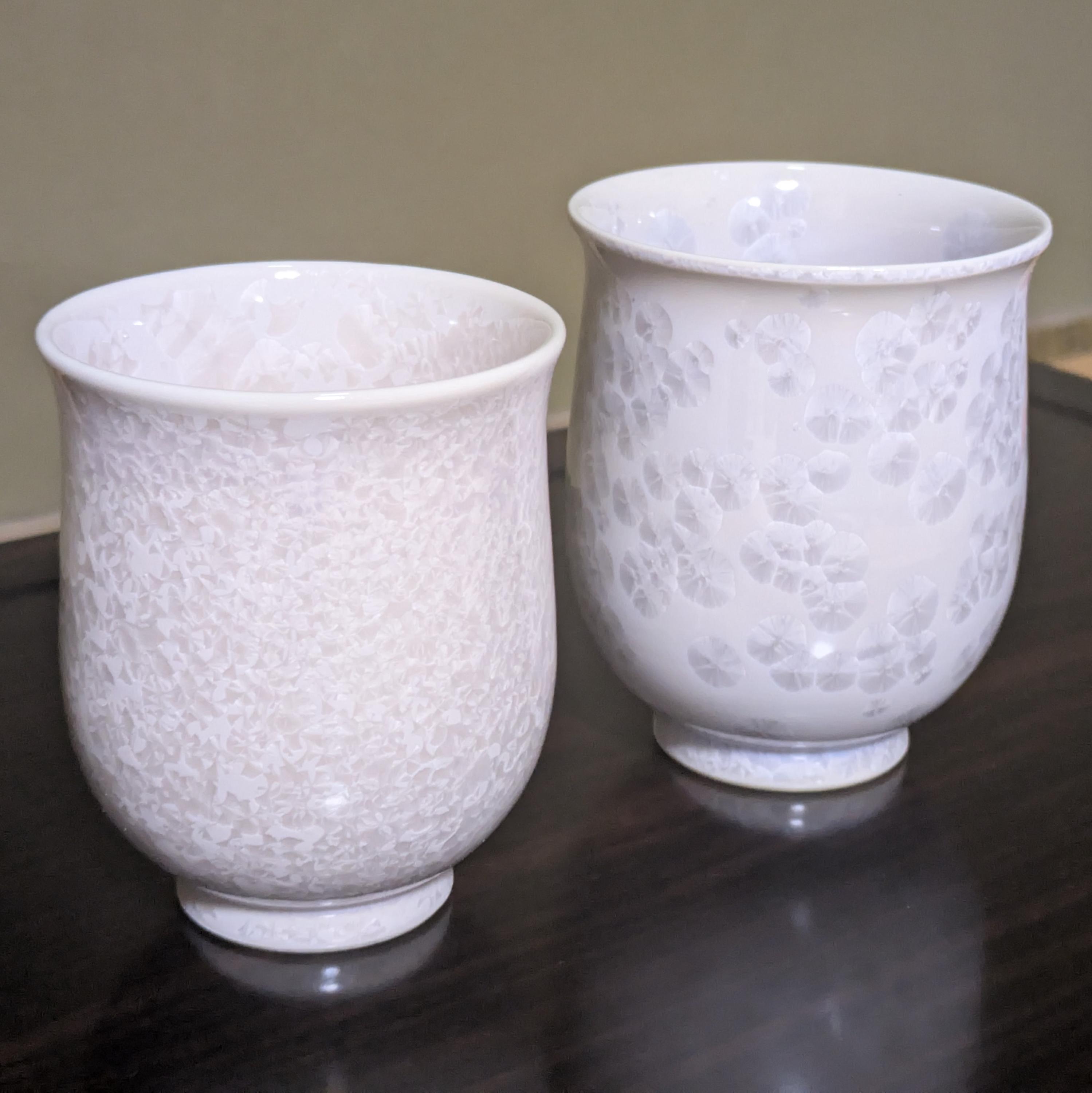 Kyoto, Kiyomizu-yaki Flower Crystal - Japanese Tea Cup Pair Set