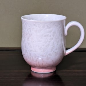 Kyoto, Kiyomizu-yaki Flower Crystal - Japanese mug (tea cup) 280ml White Red, (Free wrapping)