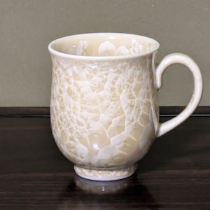 Kyoto, Kiyomizu-yaki Flower Crystal - Japanese mug (tea cup) 280ml Gold, (Free wrapping)