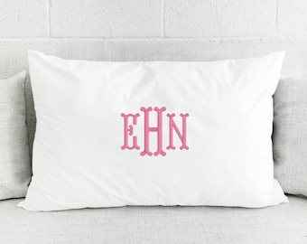 Monogrammed Pillow Case, Custom Pillow Cases, Embroidered Pillow Cover, Decorative Pillow Cover, Embroidery, Embroidered Pillow Covers