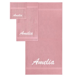 Custom Embroidered Bath Towel Set, Custom Towel Set, Embroidered Bath Towels, Towel with Name, Custom Towels, Towel Embroidery