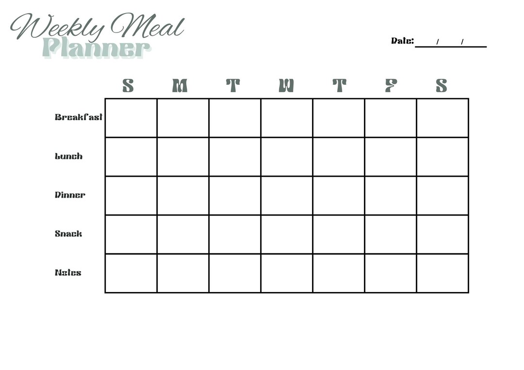 Printable Weekly Meal Planner | Family Meal Prep PDF | Digital Download ...