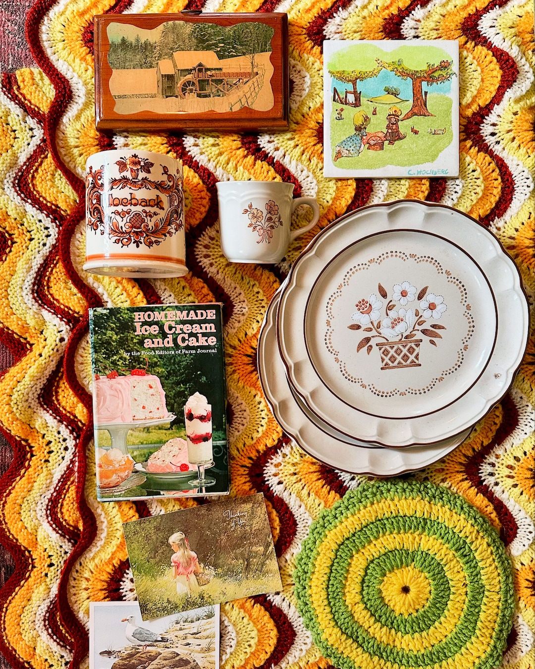 1970s Personalized Vintage Gift Set • Home Decor • 70s Countryware ...