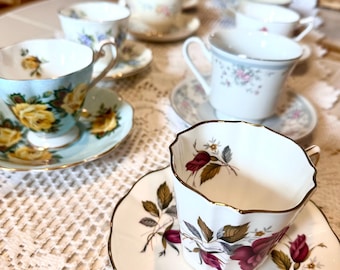 Vintage Tea Cups • Mix and Match • Cottagecore gift set • Victorian tea time • Coquette • Alice in Wonderland