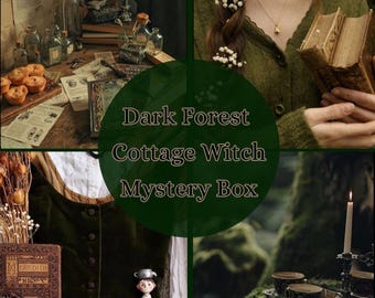 Cottage Witch Gift box • Personalized • Dark Forrest • Moody Cottagecore Vintage set