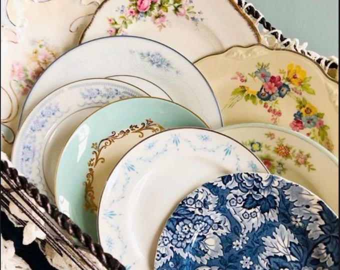Mismatched Vintage China Plates • Tea Party Decor