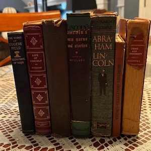 Antique Hardcover Books-Lot of 7 • Old Vintage Book Stack