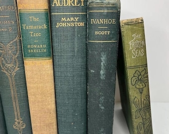Libros antiguos de tapa dura - Lote de 3 • Pila de libros antiguos vintage