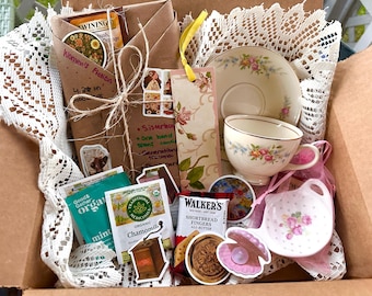 Tea Party Blind Date With a Book • Vintage Teacup, Book & Gift Box • Cozy Cottagecore Gift for Book Lovers