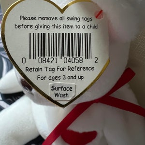 MOST Errors on Rare 1994/1993 'Origiinal' 'Suface' Valentino Beanie Baby by Ty Inc. image 6