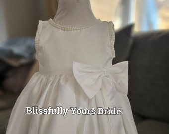 Gorgeous Ivory Pearl, Flower Girl Dress- Wedding, Communion,  Baptism, Party DressBridesmaid Dress - Wedding