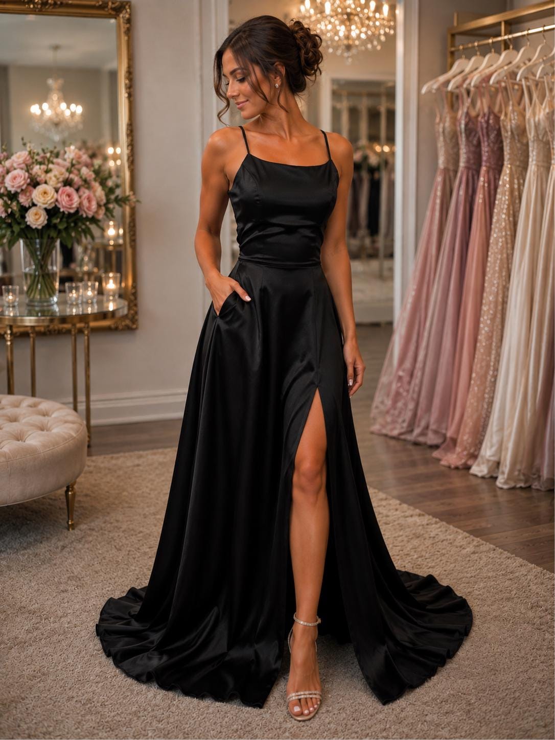 etsy black prom dress Long Black Prom Dress