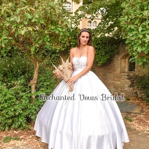 Dreamy, Satin Bridal Dress -(Various Colours)   Satin Prom Dress, Princess Bridal Dress, Plus Size Dress, Strapless Bridal Dress