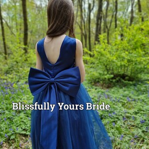 Ivory Satin Flower Girl Dress Bridesmaid Dress Wedding Variety of colours image 7