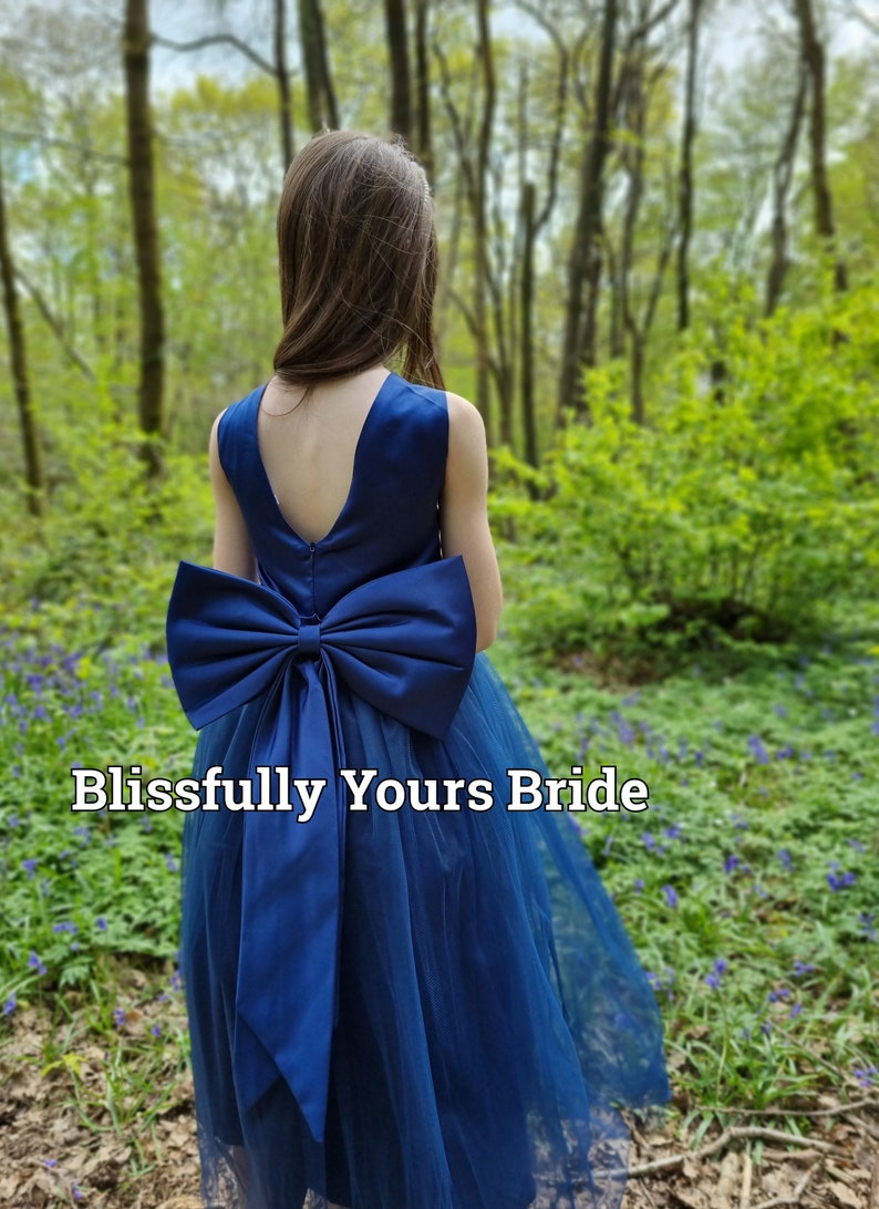 Ivory Satin Flower Girl Dress Bridesmaid Dress Wedding Variety of colours image 7