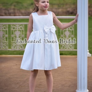 Gorgeous, Ivory Satin Flower Girl Dress (In Stock) - Wedding, Communion,  Baptism, Bridesmaid Dress - Wedding