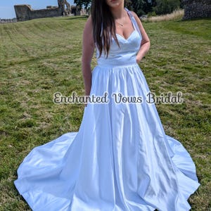 Fairytale Satin Wedding Dress ( Various Colours), Wedding Dress, Dress with Train, Beach Wedding, Classic Bridal Dress, Corset Back Bridal