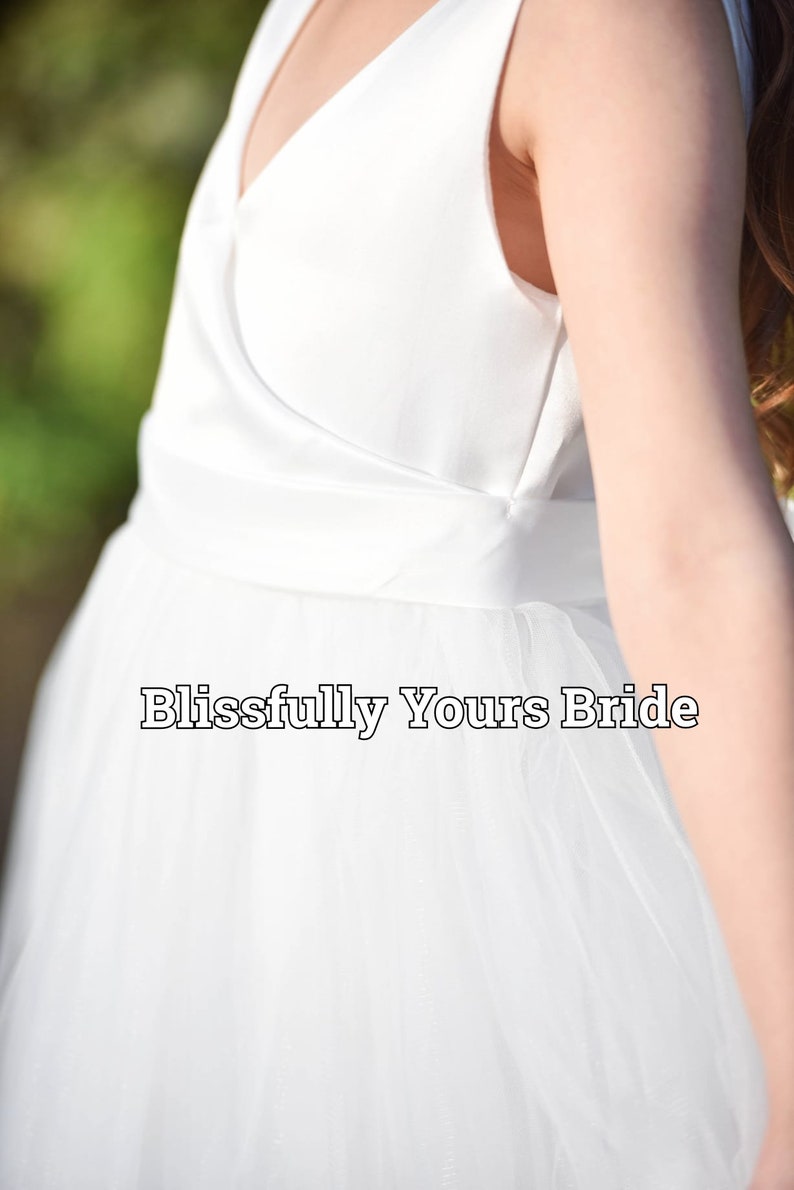 Ivory Satin Flower Girl Dress Bridesmaid Dress Wedding Variety of colours image 3