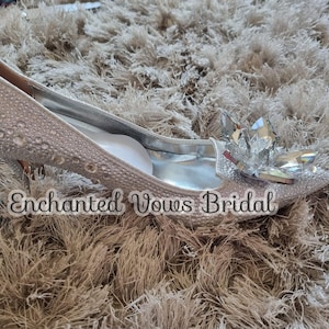 Silver Rhinestone Shoes - Cinderellas Glass slipper - Disney Wedding - Fairytale Wedding -Prom Shoes, Wedding shoes