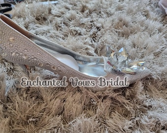 Silver Rhinestone Wedding Shoes: Cinderella Fairytale Prom Shoes
