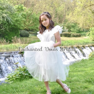 White Tulle, Princess Dress, Various Colours - Princess - Flower Girl Dress -Various Colours- Party Dress, Birthday Dress - Communion