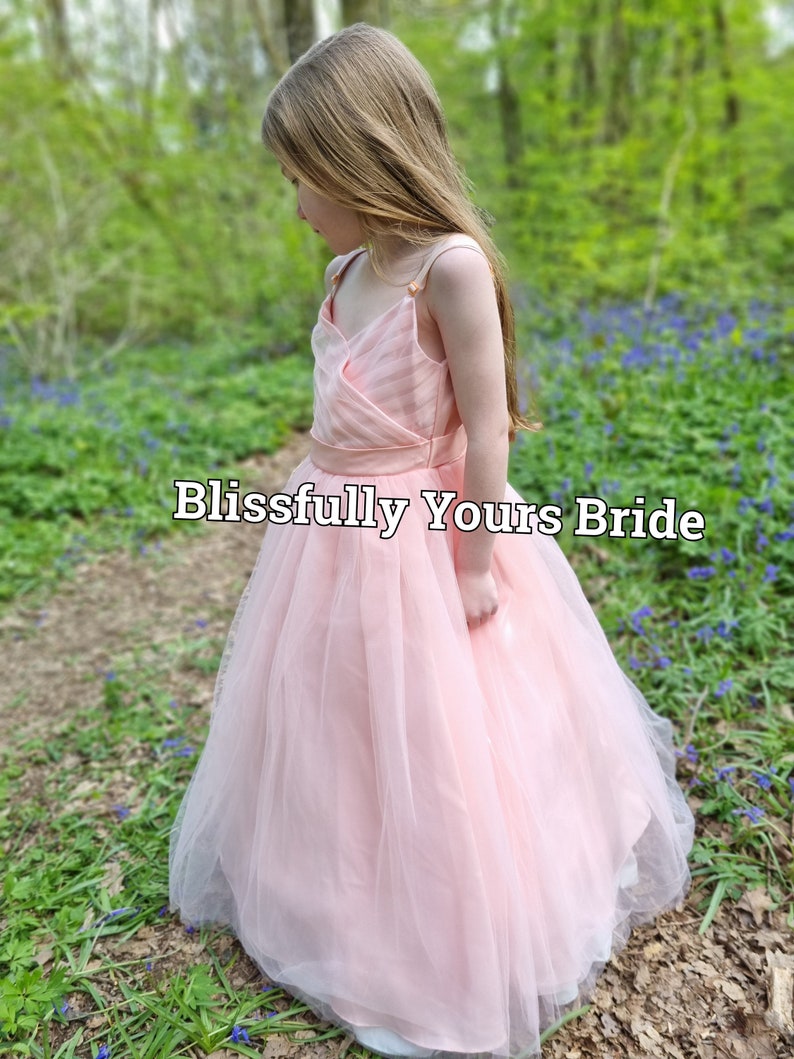 Robe de demoiselle d'honneur pêche en satin et tulle Variété de couleurs Robe de demoiselle d'honneur Mariage Robe de soirée, Robe de Noël Peachy Pink