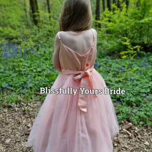 Robe de demoiselle d'honneur pêche en satin et tulle Variété de couleurs Robe de demoiselle d'honneur Mariage Robe de soirée, Robe de Noël image 5