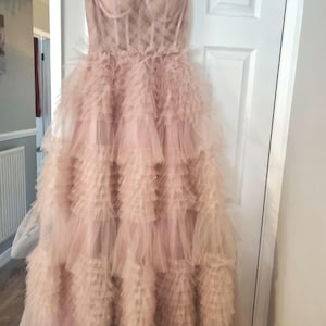 Pink Tulle Prom Dress, Pink Wedding Dress, Tulle Dress, Photoshoot Dress, Tiered Dress, Fairytale Dress, Princess Dress