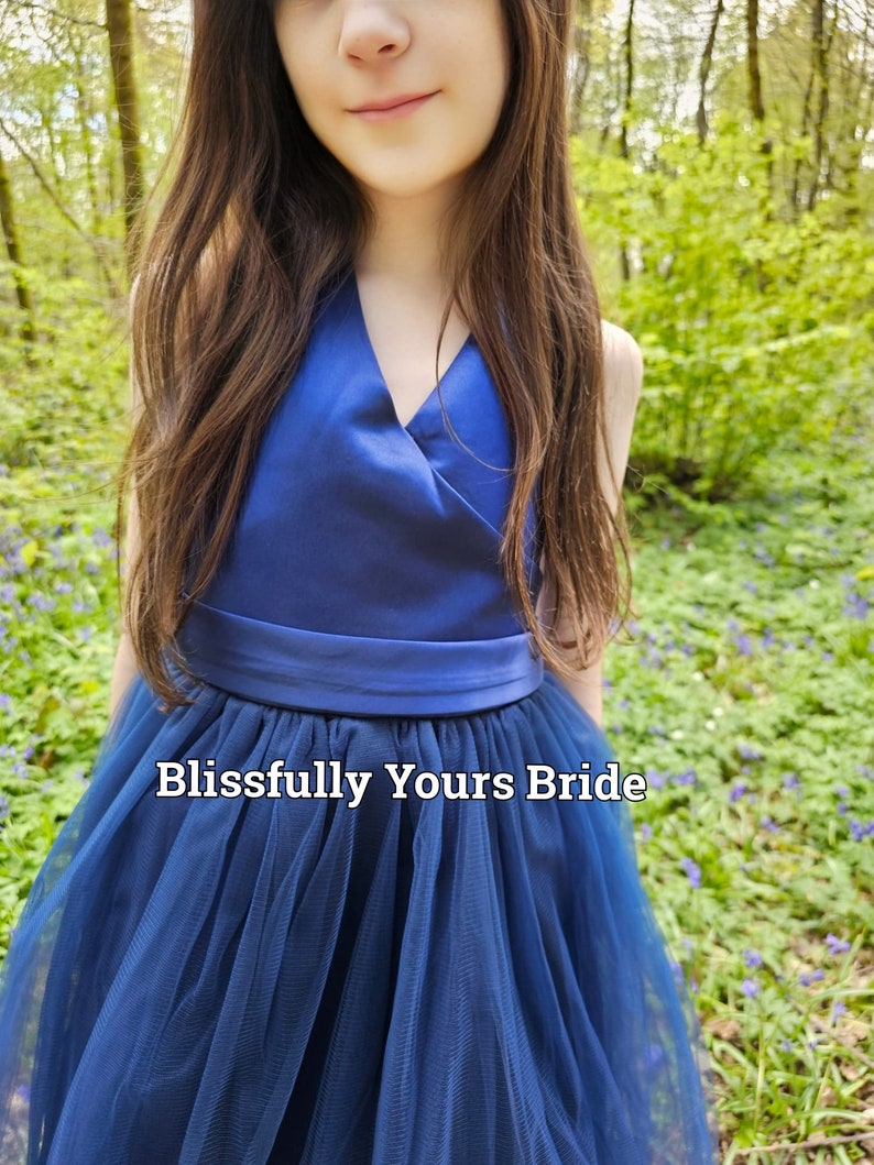 Ivory Satin Flower Girl Dress Bridesmaid Dress Wedding Variety of colours image 5