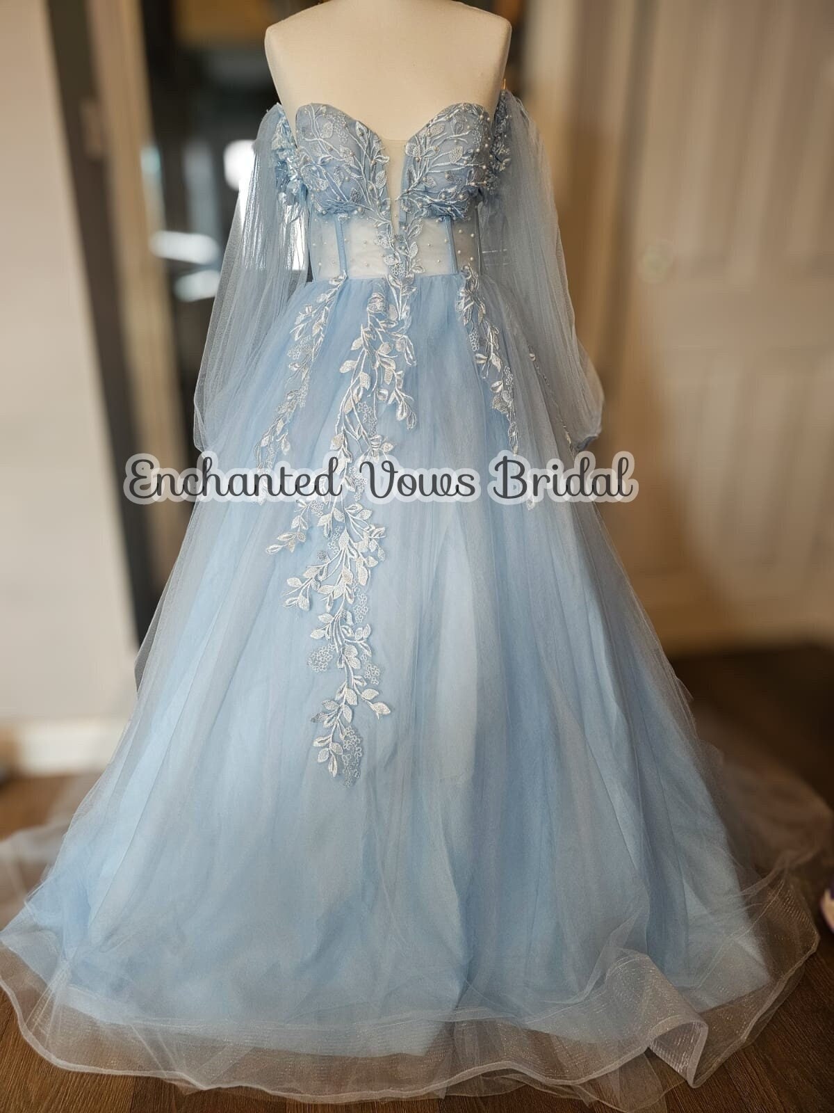 emma stone blue dress la la land Giselle Chiffon Maxi, Dusty Blue main image 0