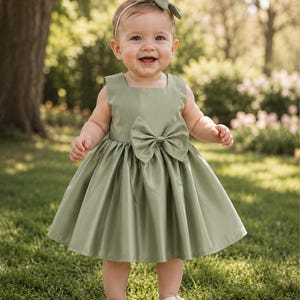 Olive Green Toddler Dress - Etsy